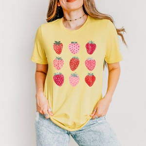 Simply Sage Market Strawberry Watercolor Chart Short Sleeve Tee - 1 of 4