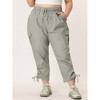 Agnes Orinda Women's Plus Size Drawstring Elastic Waist Cargo Pants with Pockets - 2 of 4