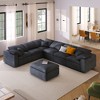 Extra-Large Modular Sectional Sofa with Ottoman, L-Shaped Corner Design for Living Room, Office, and Generous Spaces - 2 of 4