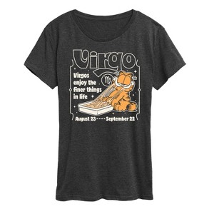 Women's - Garfield - Virgo Enjoy The Finer Things In Life Lasagna Short Sleeve Graphic T-Shirt - 1 of 4