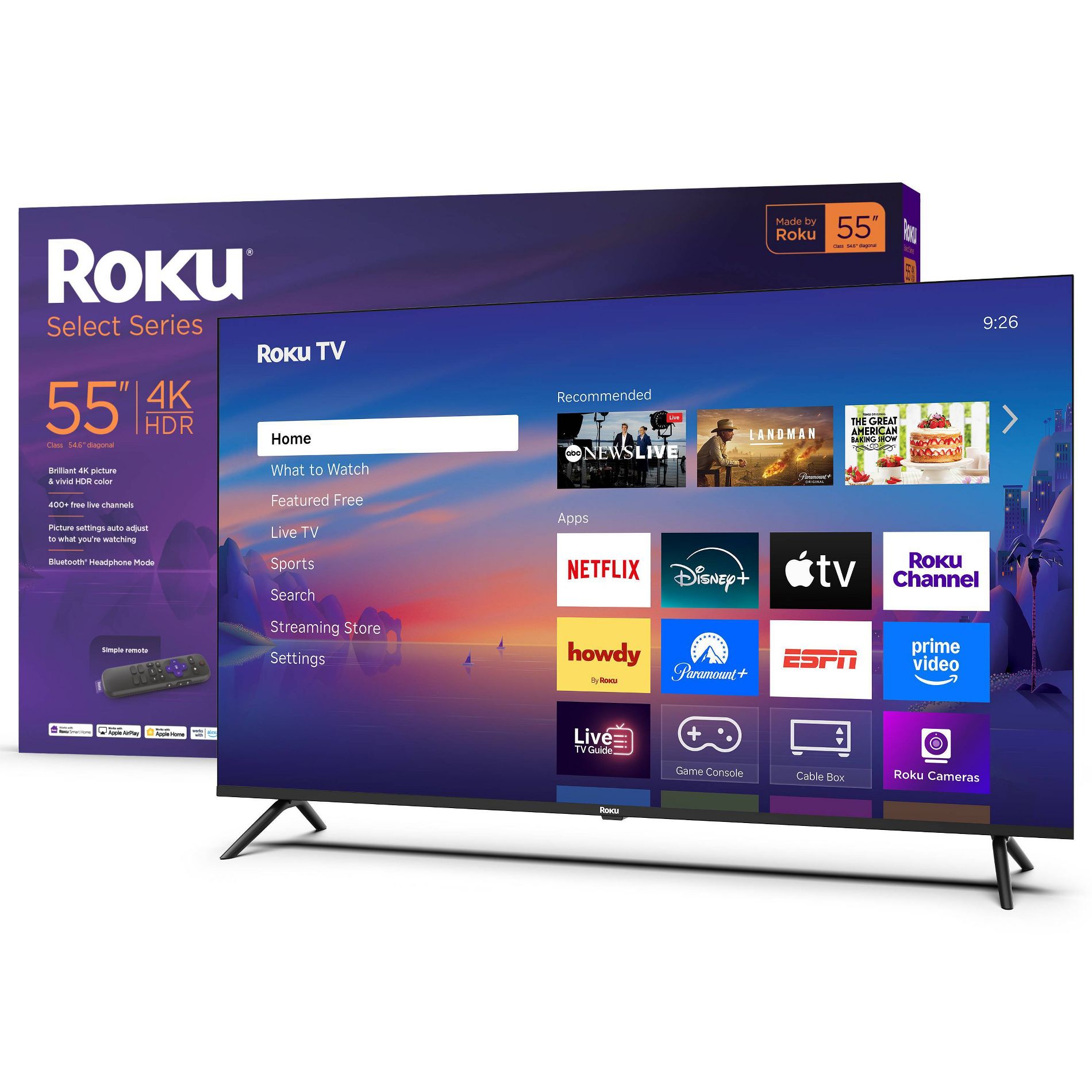 Roku 55" Select Series 4K HDR Smart Roku TV with Roku TV Remote
