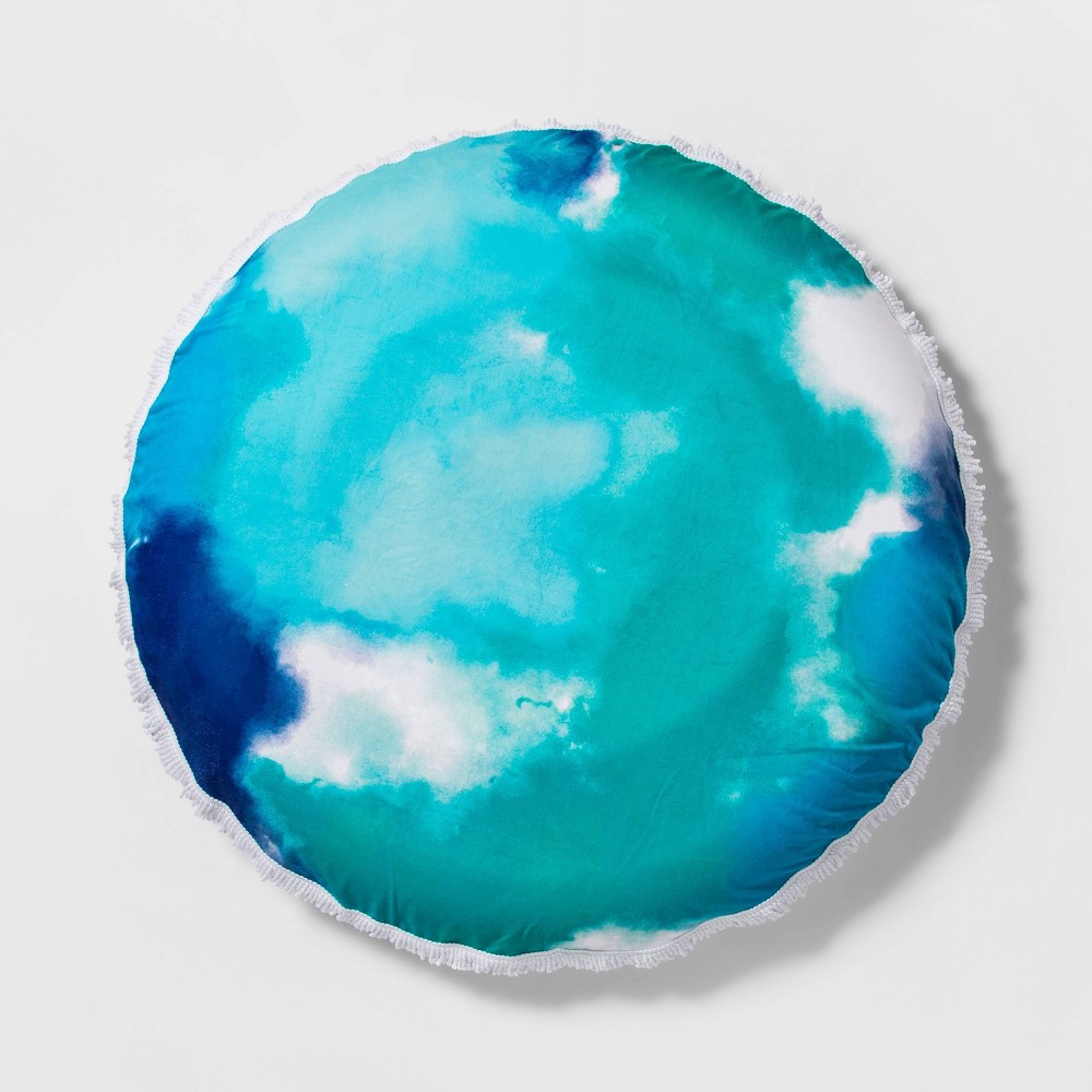 Towel Top Pool Float Blue Tie-Dye - Sun Squad