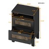 Accent Cabinet Modern Farmhouse with 2 Drawers and Open Shelf for Bedroom Storage - 3irtyhousy - 4 of 4