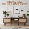 ORRD Rattan TV Stand Mid Century Modern | Boho Media Console with Storage Drawer & 2 Cabinets for Living Room，Walnut - 4 of 4