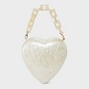 Pearl Heart Minaudiere Top Handle Bag - A New Day™ Cream: Acrylic Shell, Chain Strap, Hardside Design - 3 of 4