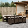 vidaXL Patio Dining Set with Cushions Brown Poly Rattan - Brown Glass 8 Piece - 2 of 4