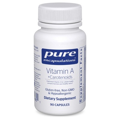 Pure Encapsulations Vitamin A + Carotenoids (Lutein, Zeaxanthin, and Astaxanthin) - Hypoallergenic Dietary Supplement