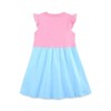MyKids-USA Summer Hot Selling Cute Unicorn Cartoon Pattern Fly Sleeves Color Patchwork Dress for Stylish Girls - 2 of 4