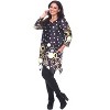 Women's Plus Size 3/4 Sleeve Printed Erie Tunic Top with Pockets - White Mark - 2 of 3