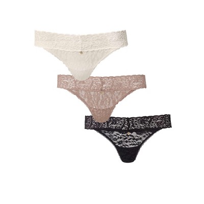 VENUS Womens Pearl By VENUS® Allover Lace Thong 3 Pack