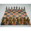 WorldWise Imports Chess Set - Painted Resin Camelot Metal Busts Pieces on Fire & Dusky Black Faux Leatherette Chess Board - 3 of 3