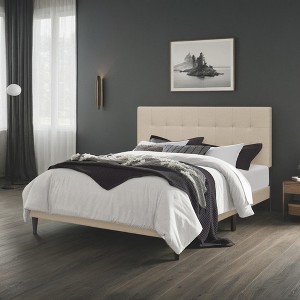 Home Design Evanston Tufted Upholstered Platform Bed, Minimalist Design - 1 of 4