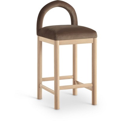 Meridian Furniture,Conrad Brown Velvet Counter Stool