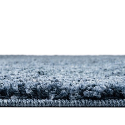 Blueberry Blue 8' x 10' Solid Shag Synthetic Area Rug