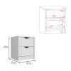 NicBex 2 Drawers Nightstand with Handle Free Design,Bedside Table with Storage Space,Modern Side Table for Bedroom - 3 of 4