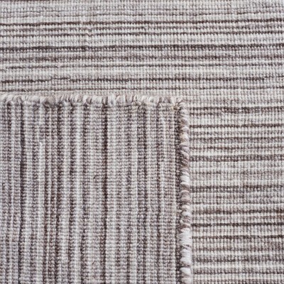 Ivory Flat Woven Handmade Square Synthetic Rug