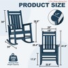 1/2 Piece Lawn Outdoor Rocking Chair, All-Weather Patio Rocking Chairs for Porch, Outdoor Patio Rockers w/ High Back & Wide Seat - 3 of 4