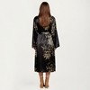 Anna-Kaci Lounge Women's Satin Slip Dress and Long Robe Set with Floral Pattern Draped Neckline and Elegant Flowing Layered Design - 4 of 4