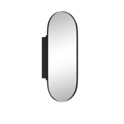 Dovelina Iron Frame Arched Wall Mirror Cabinet Multifunctional Wall-Mounted Mirrored Cabinet with Magnetic Doors