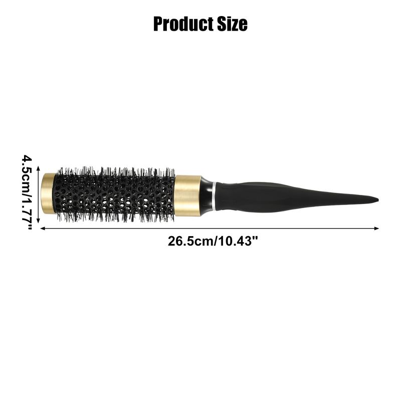 Unique Bargains Nano Thermal Ceramic Round Hair Brush Black 1.18" 1 Pc, 4 of 8