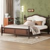 Queen Size Wooden Platform Bed with Upholstered Headboard and Panel Footboard - 3 of 4