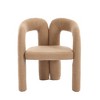 CAVINAS Velvet Accent Chair with Elephant Feet,Arm Chair Curved Circular Backrest,Upholstered Lounge Accent Chair for Living Room,Beige,Set of 2 - 4 of 4