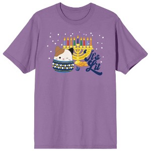 Squishmallows Hanakkuh Adult Lavender Crew Neck Short Sleeve Tee - 1 of 2