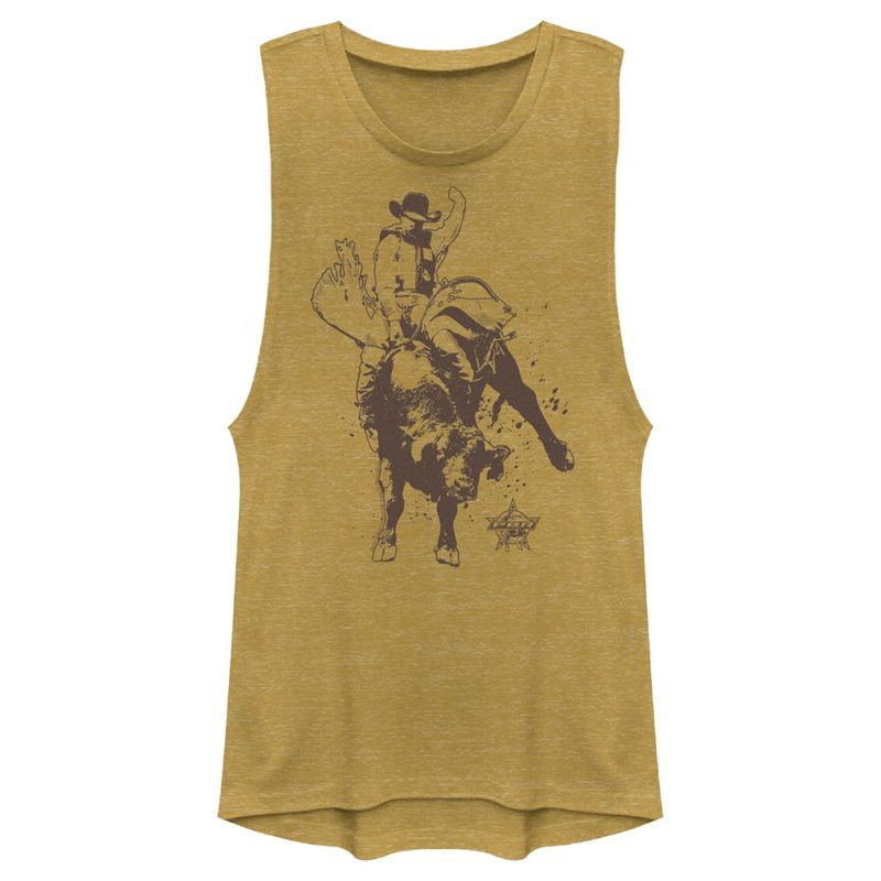 Juniors Womens Professional Bull Riders Ride the Line Sketch Festival Muscle Tee, 1 of 5