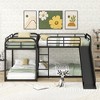 NicBex Twin and Full Bunk Bed Metal Frame Quadruple Bed Frame with Guardrails and Ladder, No Box Spring Required, Space Saving - 2 of 4