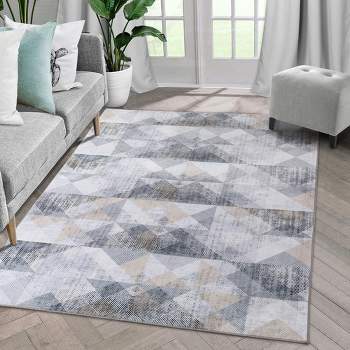 Modern Geometric Area Rug Non-Slip Stain-Resistant Accent Area Rugs