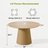 PexFix 46" Round Dining Table for 6 People Modern Pedestal Table with Fluted Cone Base & Wood MDF Top for Small Space Kitchen Dining Room Cafe Natural - 3 of 4