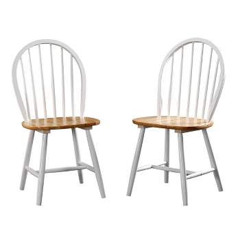 Set of 2 Windsor Dining Chair Wood/White/Natural - Boraam