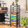 Simple Trending 12 Tier Rolling File Cart,Wood Desk File Organizer with Sliding Trays and Storage Multifunctional Rolling Clutter Cart, Black - 2 of 4