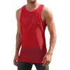 Acekool Men's Mesh Tank Top, Fitted Sleeveless mesh Muscle Shirt, See-Through Round Neck Clubwear - 4 of 4