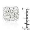 Slickblue Women’s Wide Cubic Zirconia Pave Abstract Ring – Rhodium-Plated with Sparkling Round Stones, Sizes 5-10 - 3 of 4