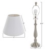 Table Lamps and Floor Lamp Traditional Set of 3: Brushed Steel, Linen Shades - Yorkshire Home - 2 of 4