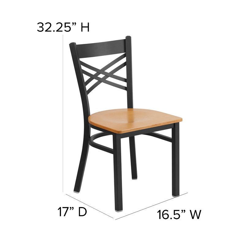 Flash Furniture Black ''X'' Back Metal Restaurant Chair, 5 of 13