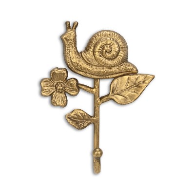Cheung's Mythra Golden Snail & Flower Cast Iron Wall Hook