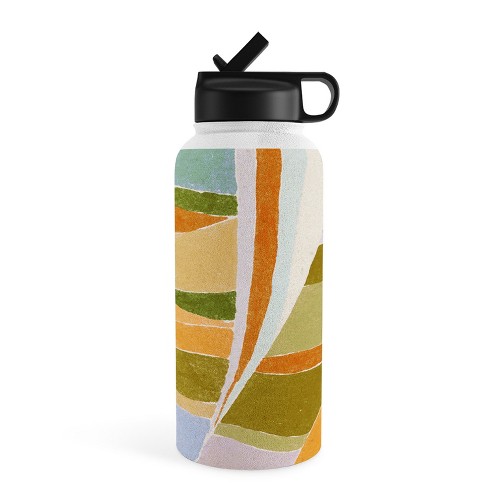 32oz Insulated Water Bottles with Matching Straw Lid and Rubber Boot - Peony