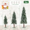 Costway Pre-Lit Christmas Tree Set of 3 Slim Artificial Lighted Xmas Decoration 3/4/5 FT - 4 of 4