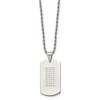 Black Bow Jewelry Men's Stainless Steel & CZ Polished Dog Tag Necklace, 22 Inch - 2 of 4