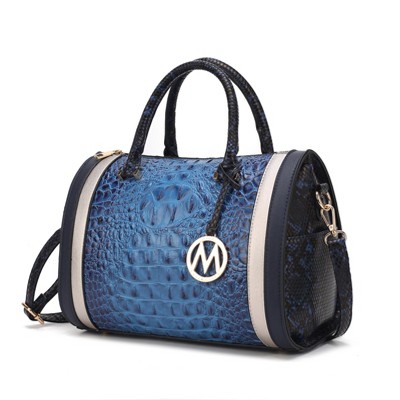 MKF Collection Eleanor Faux Crocodile-Embossed Vegan Leather Women’s Satchel by Mia K