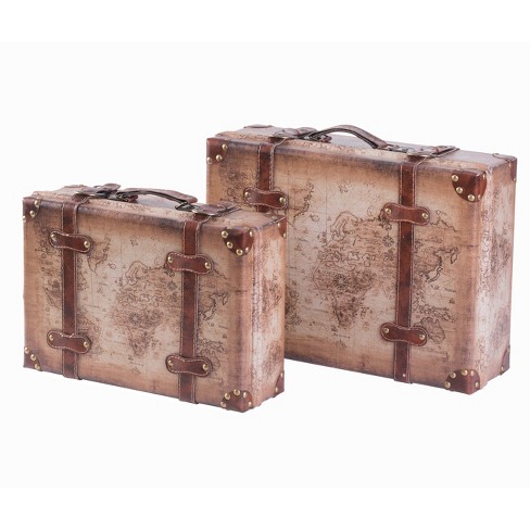 Faux Leather Storage Trunk Set of 3 - Vintiquewise