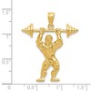 Black Bow Jewelry 14k Yellow Gold Bodybuilder with Barbell Pendant - 4 of 4