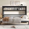 TIRAMISUBEST Twin Size Metal Murphy Bed with 2-Tier Storage Shelves, Folding Wall Bed Frame with Clothes Hanging Rod - 2 of 4