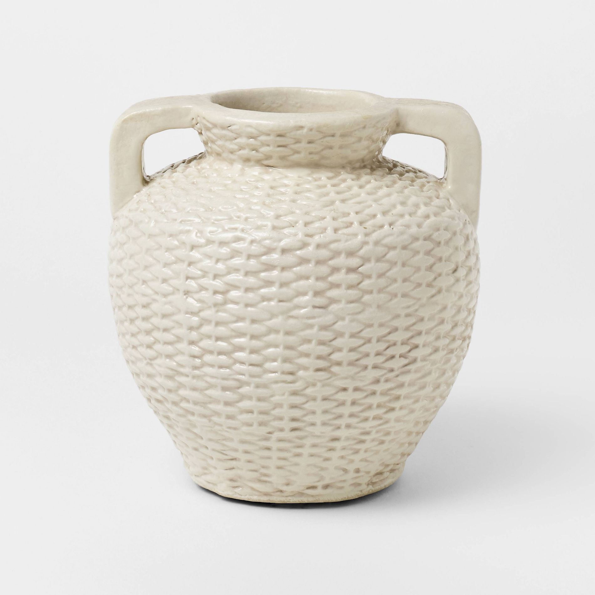 Small Woven Texture Ceramic Vase Cream - Threshold™ designed with Studio McGee