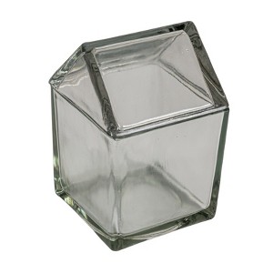 Storied Home 45-Ounce Glass House Shaped Jar with Lid, Clear - 1 of 4