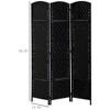 Room Divider, 3 Panel Folding Privacy Screen, 6FT Tall Portable Weave Partition Wall Divider for Bedroom - 3 of 4