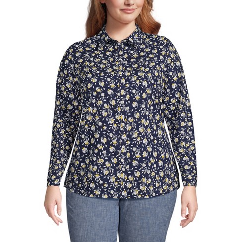 Lands’ End outlet Floral Button Down Top