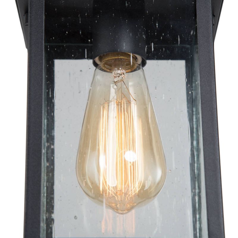 Square Glass/Metal Outdoor Pendant Lamp Black - LNC, 5 of 16
